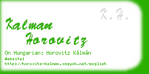 kalman horovitz business card